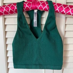 FP Movement Green Ribbed Cropped Tank - Size S